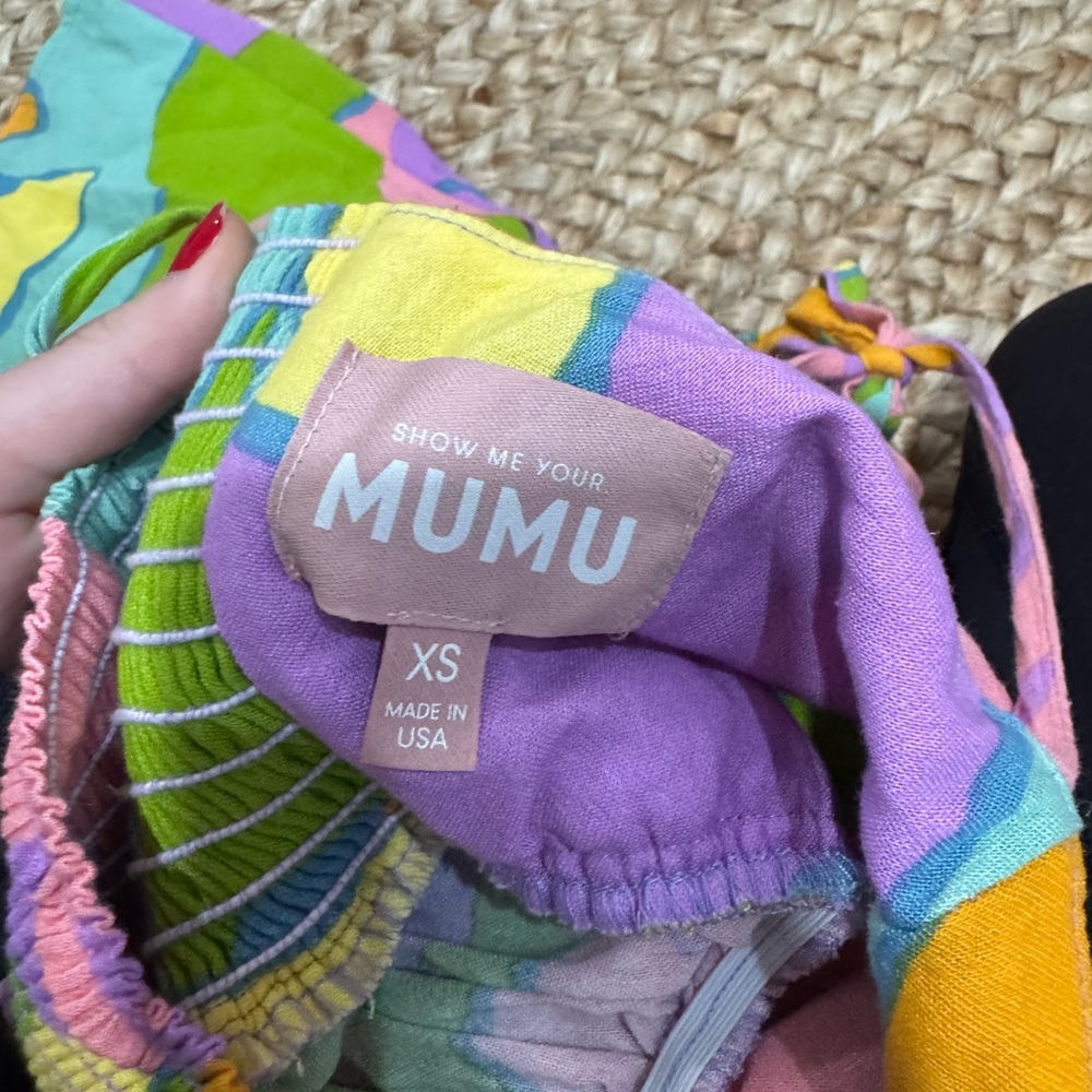 Show Me Your MuMu Gretchen Dress in Pink, Green, and Orange - Picture 4 of 4